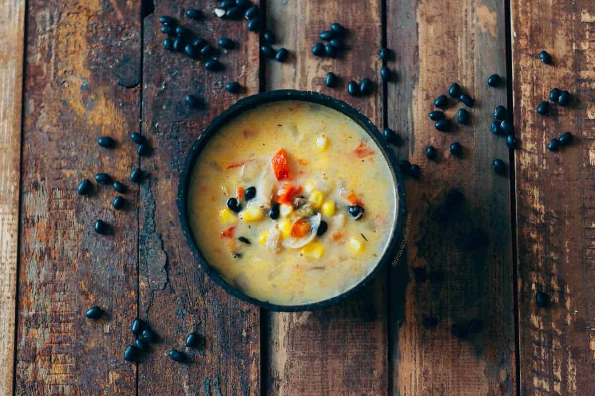 Sopa de Maíz o Choclo con Frijoles | Delicias Kitchen